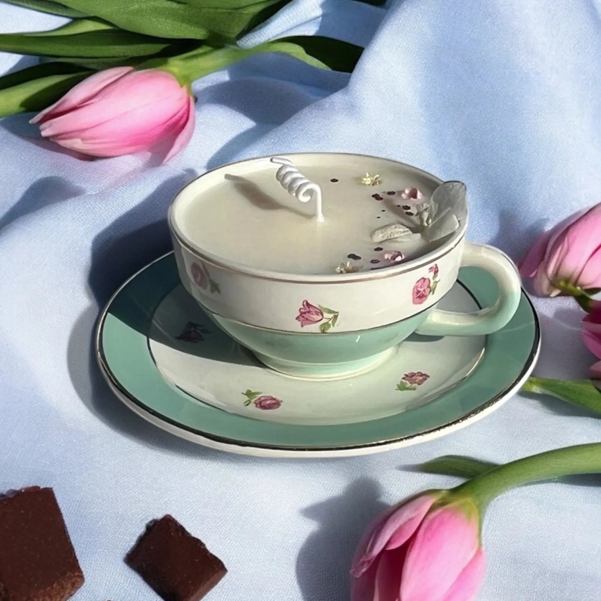 Bougie parfumée Tasse Fleur bleue