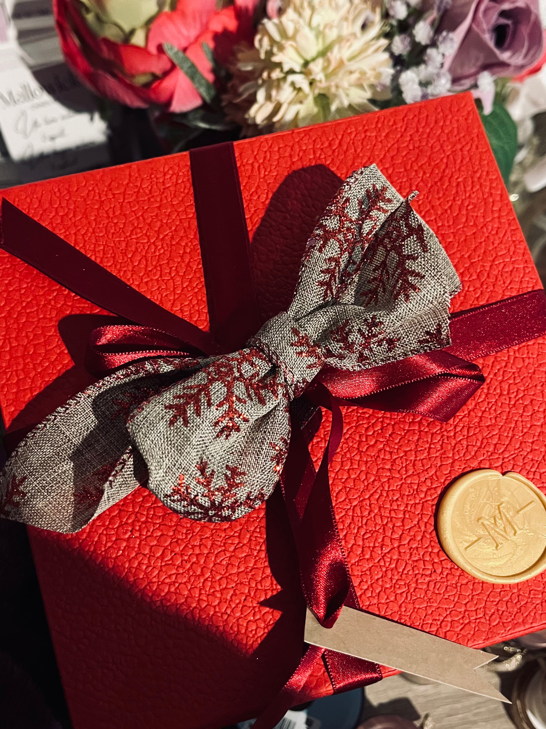 Coffret de Noël avec la bougie